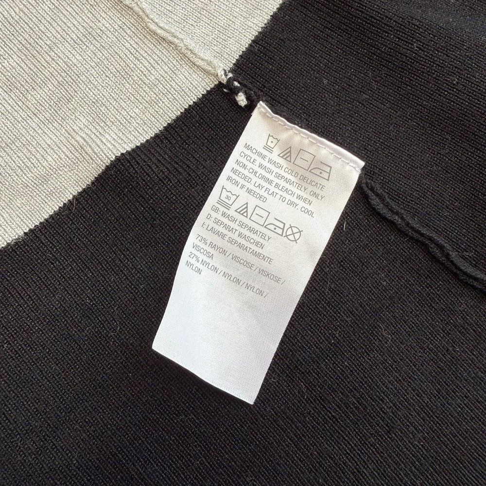 Belle by Kim Gravel Colorblock Cardigan Khaki Black Open Front XXS - Picture 5 of 9